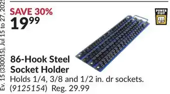 Princess Auto 86-Hook Steel Socket Holder offer