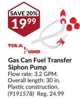 Princess Auto Gas Can Fuel Transfer Siphon Pump offer