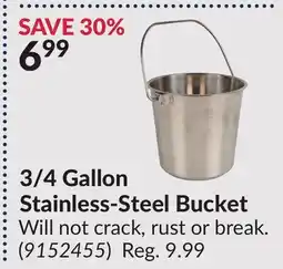 Princess Auto 3/4 Gallon Stainless-Steel Bucket offer