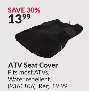 Princess Auto ATV Seat Cover offer