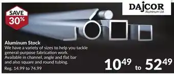 Princess Auto Aluminum Stock offer