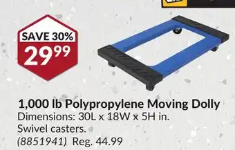 Princess Auto 1,000 lb Polypropylene Moving Dolly offer