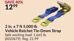 Princess Auto 2 in. x 7 ft5,000 lb Vehicle Ratchet Tie-Down Strap offer