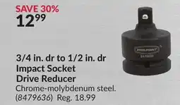 Princess Auto 3/4 in. dr to 1/2 in. dr Impact Socket Drive Reducer offer