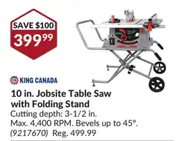 Princess Auto 10 in. Jobsite Table Saw with Folding Stand offer