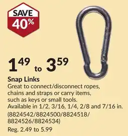 Princess Auto Snap Links offer