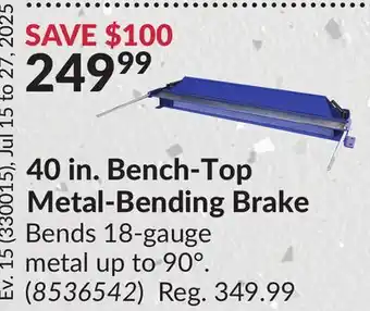 Princess Auto 40 in. Bench-Top Metal-Bending Brake offer