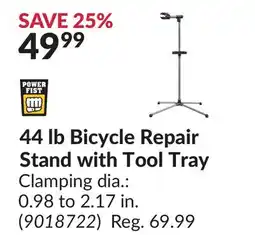 Princess Auto Power Fist 44 lb Bicycle Repair Stand with Tool Tray offer