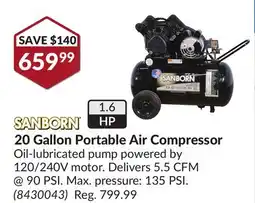 Princess Auto 20 Gallon Portable Air Compressor offer