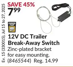 Princess Auto 12V DC Trailer Break-Away Switch offer