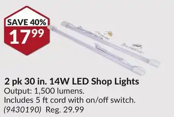 Princess Auto 2 pk 30 in. 14W LED Shop Lights offer