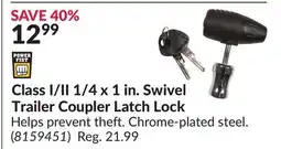 Princess Auto Class I/II 1/4 x 1 in. Swivel Trailer Coupler Latch Lock offer