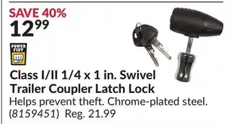 Princess Auto Class I/II 1/4 x 1 in. Swivel Trailer Coupler Latch Lock offer
