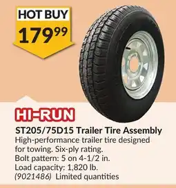 Princess Auto ST205/75D15 Trailer Tire Assembly offer