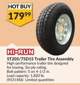 Princess Auto ST205/75D15 Trailer Tire Assembly offer