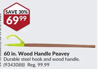 Princess Auto 60 in. Wood Handle Peavey offer