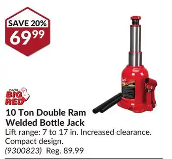 Princess Auto 10 Ton Double Ram Welded Bottle Jack offer