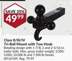 Princess Auto Class II/III/IV Tri-Ball Mount with Tow Hook offer