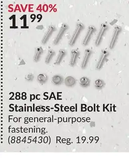 Princess Auto 288 pc SAE Stainless-Steel Bolt Kit offer