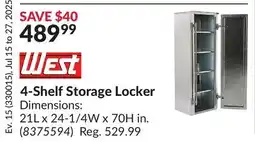 Princess Auto 4-Shelf Storage Locker offer