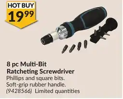 Princess Auto 8 pc Multi-Bit Ratcheting Screwdriver offer