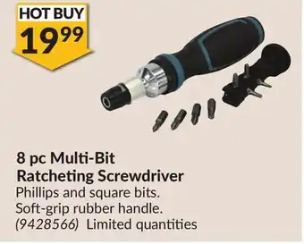Princess Auto 8 pc Multi-Bit Ratcheting Screwdriver offer