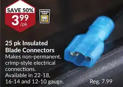 Princess Auto Power Fist 25 pk Insulated Blade Connectors offer