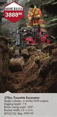 Princess Auto 270cc Towable Excavator offer