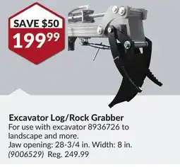 Princess Auto Excavator Log/Rock Grabber offer
