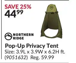 Princess Auto Pop-Up Privacy Tent offer