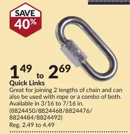 Princess Auto Quick Links offer