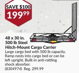 Princess Auto 48 x 30 in. 500 lb Steel Hitch-Mount Cargo Carrier offer