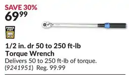 Princess Auto 1/2 in. dr 50 to 250 ft-lb Torque Wrench offer