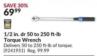 Princess Auto 1/2 in. dr 50 to 250 ft-lb Torque Wrench offer