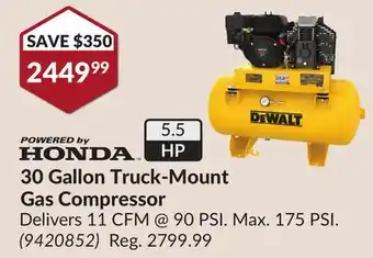 Princess Auto 30 Gallon Truck-Mount Gas Compressor offer