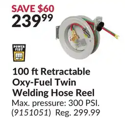 Princess Auto 100 ftRetractable Oxy-Fuel Twin Welding Hose Reel offer