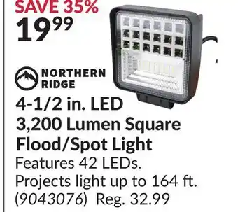 Princess Auto 4-1/2 in. LED 3,200 Lumen Square Flood/Spot Light offer