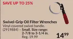 Princess Auto Swivel-Grip Oil Filter Wrenches offer
