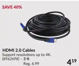 Princess Auto HDMI 2.0 Cables, 3 ft offer