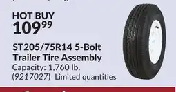 Princess Auto ST205/75R14 5-Bolt Trailer Tire Assembly offer