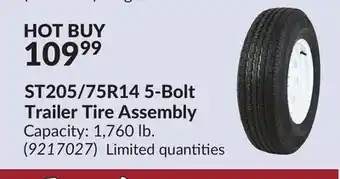 Princess Auto ST205/75R14 5-Bolt Trailer Tire Assembly offer