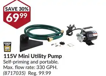 Princess Auto 115V Mini Utility Pump offer