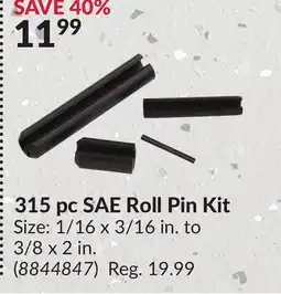 Princess Auto 315 pc SAE Roll Pin Kit offer