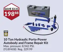 Princess Auto 10 Ton Hydraulic Porta-Power Autobody and Frame Repair Kit offer