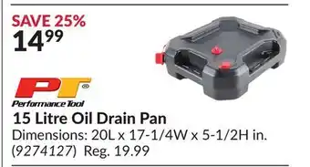 Princess Auto 15 Litre Oil Drain Pan offer