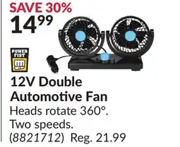 Princess Auto 12V Double Automotive Fan offer