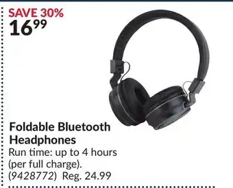 Princess Auto Foldable Bluetooth Headphones offer
