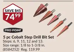 Princess Auto 5 pc Cobalt Step Drill Bit Set offer