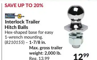 Princess Auto Interlock Trailer Hitch Balls offer