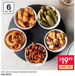 Kitchen Stuff Plus 6 Pc. Taco Porcelain Condiment Bowl Set offer